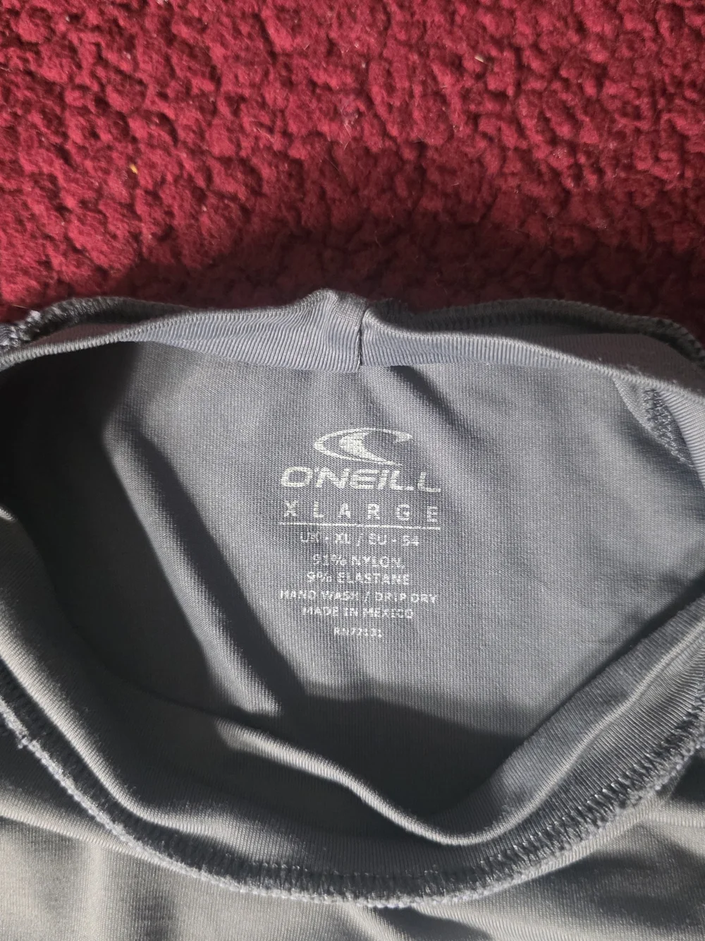 O'Neill Men's Gray and Blue Rash Guard Swim Shirt, XL